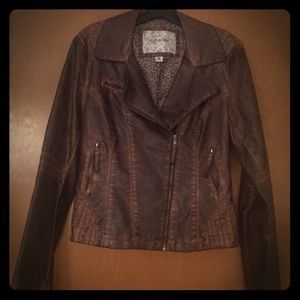 Faux Leather Zip Jacket